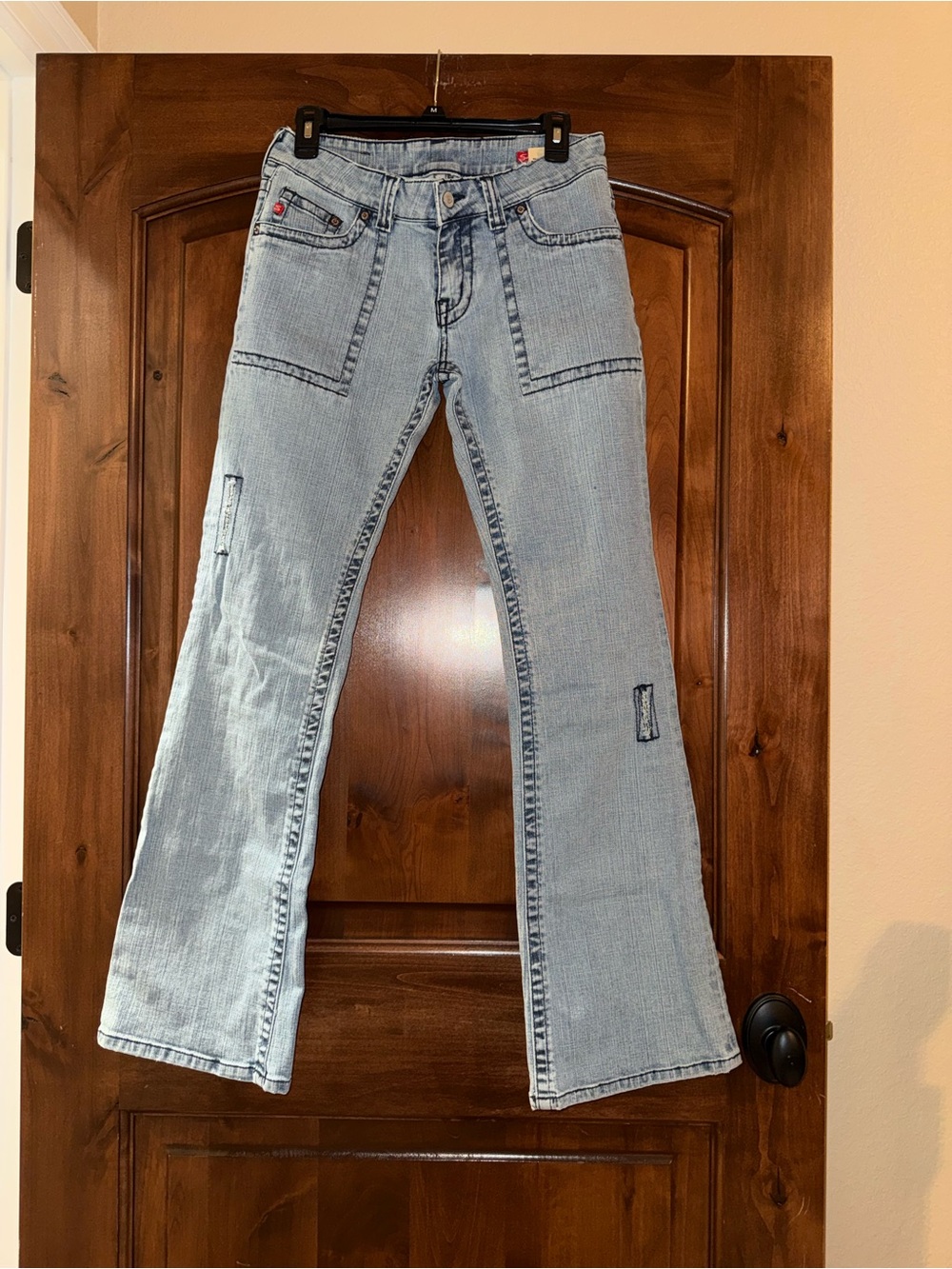 Seven7 Light Blue Flare Wide-Leg Jeans